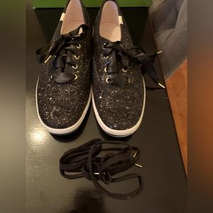 Keds x Kate Spade Women Black Glitter Sneaker Size 8.5